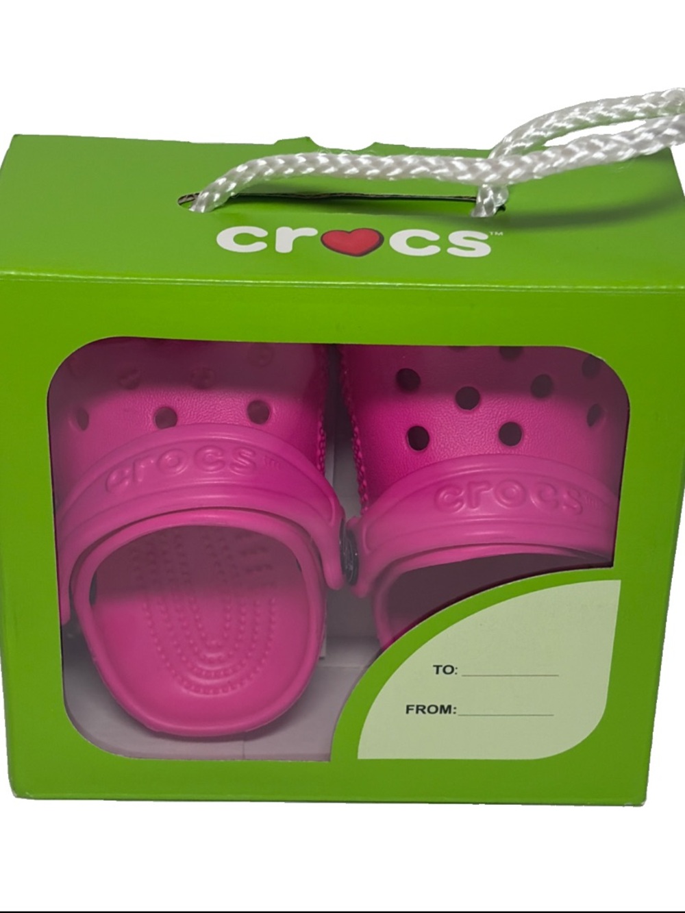 CROCS Littles Toddler Hot Pink Slip On Back Straps Clog Shoes Sz C2/C3 NWT
